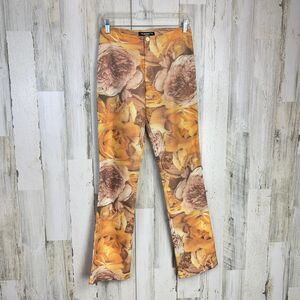 Tark1 Y2K yellow floral pants size 3